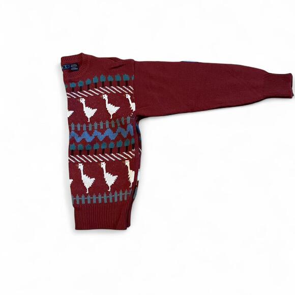 Red and blue goose patterned sweater #knitwear #vintage - Picture 4 of 5
